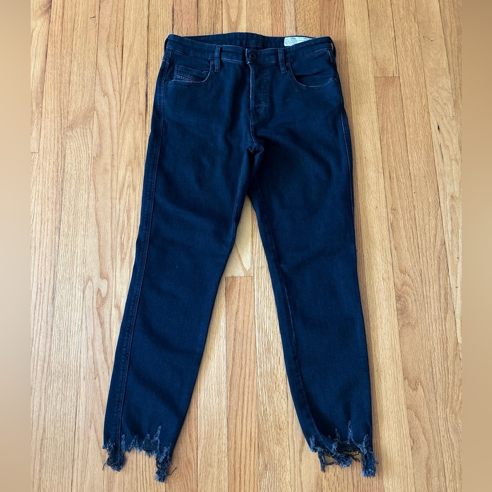 Diesel BABHILA Women Jeans Dark Blue Slim Skinny Reg Waist Stretch Size W28-L30